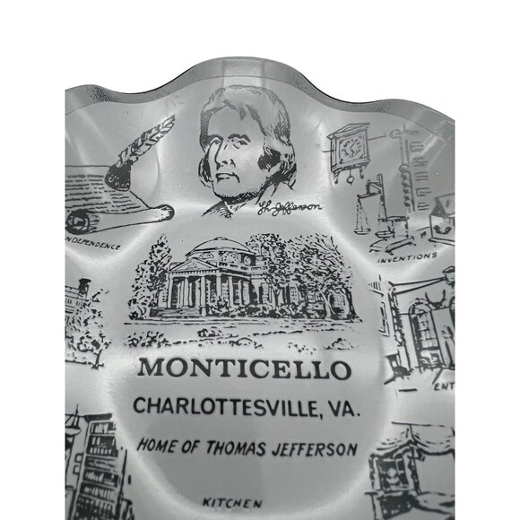 Monticello Souvenir Decorative Fluted Glass Trinket Dish Thomas Jefferson Home - Picture 5 of 8
